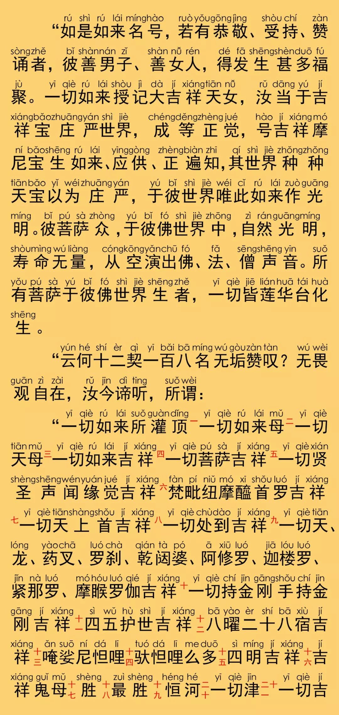 佛说大吉祥天女十二契一百八名无垢大乘经全文注音