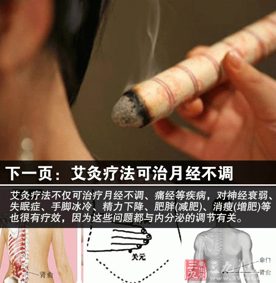 艾灸关元肾俞等穴调理内分泌