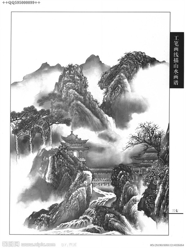 白描山水画欣赏