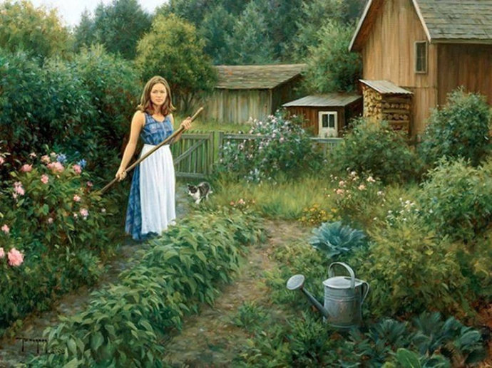 美国画家罗伯特邓肯的田园油画