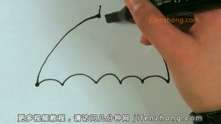 视频一笔画之画雨伞