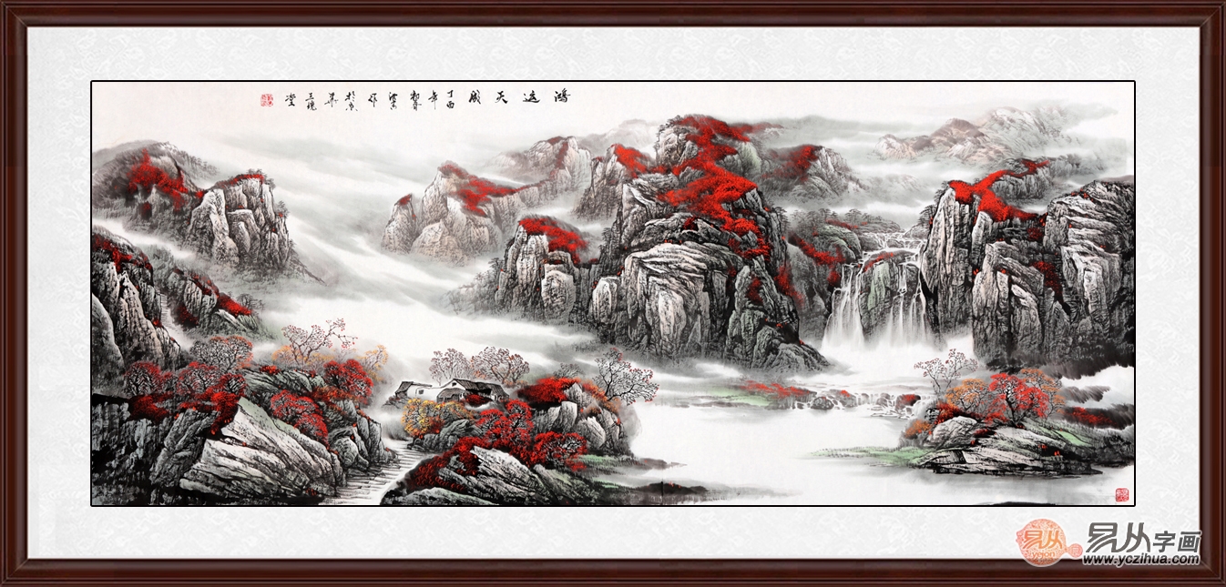 客厅山水画推荐二:   刘海青,职业画家,一级美术师,张大千再传弟子图片