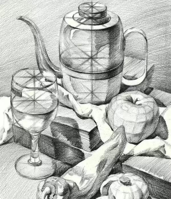 这样的素描笔笔都在点上