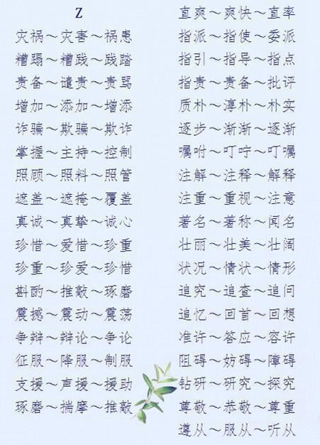 语文老师熬夜整理:1000个近义词,从a—z一一俱全,赶紧