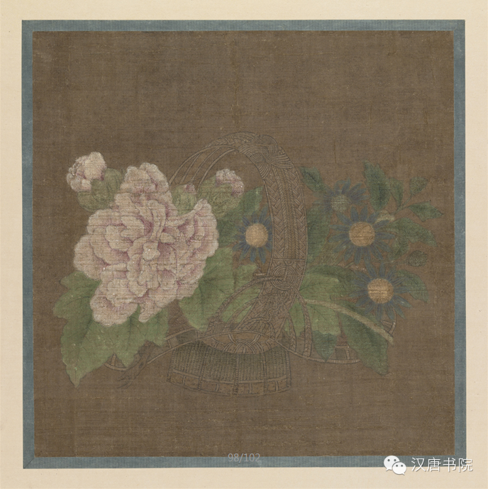 宋 赵昌 花篮图  22.7×22.4