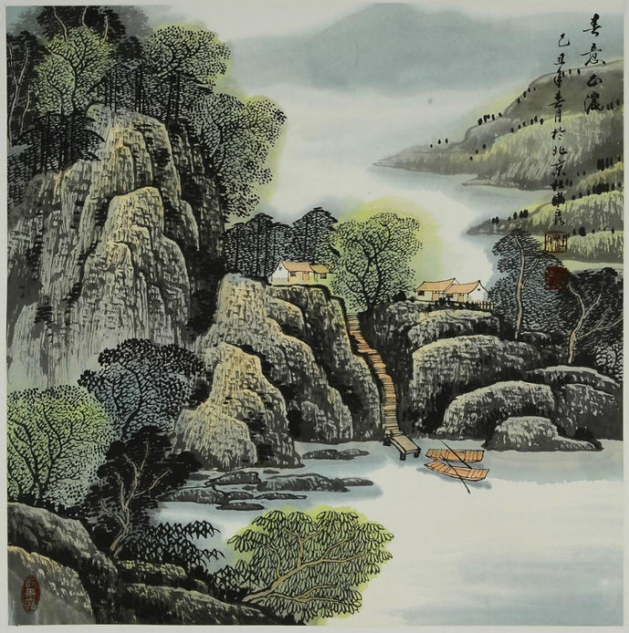 【国画】杜中良 .山水绘画作品欣赏(6) (转载)