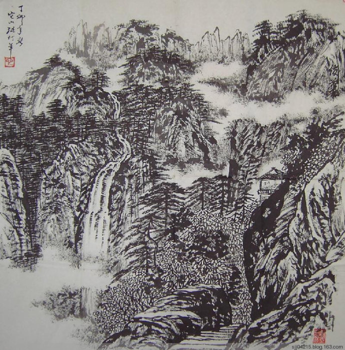 张仃山水画作品欣赏