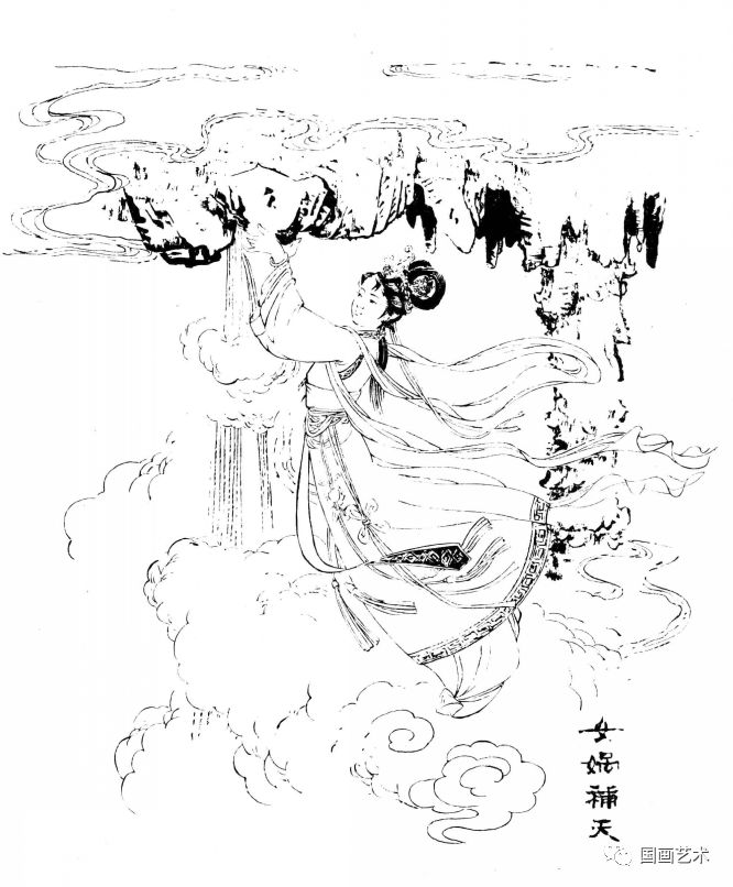白描仕女图谱选页欣赏1