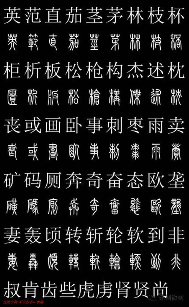 篆书对照字典,共2500字