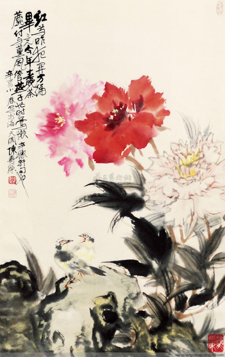 陈寿荣花鸟作品