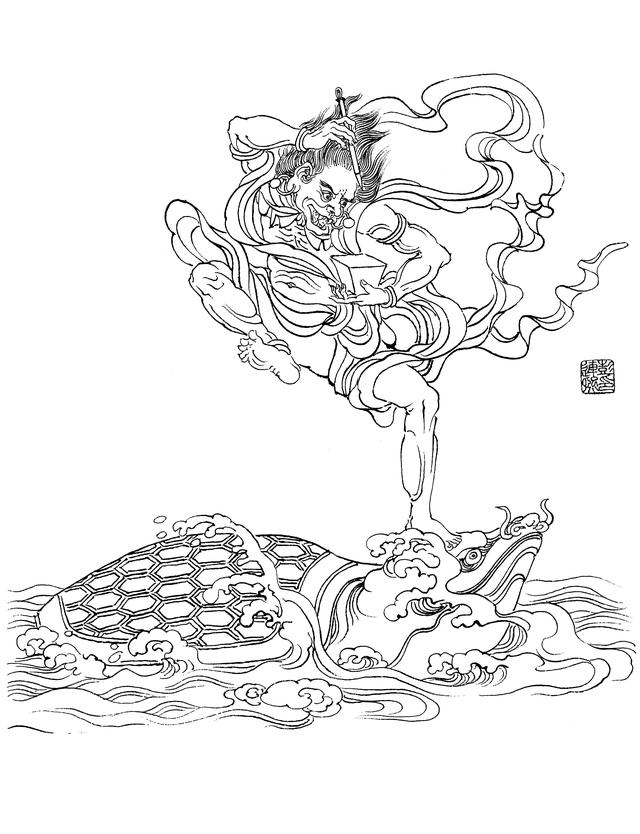 国画学习素材——神话人物白描作品91幅