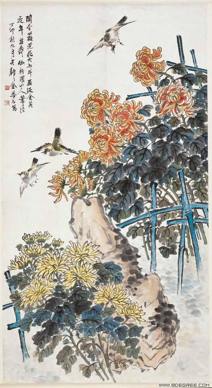 国画写意菊花精品100幅