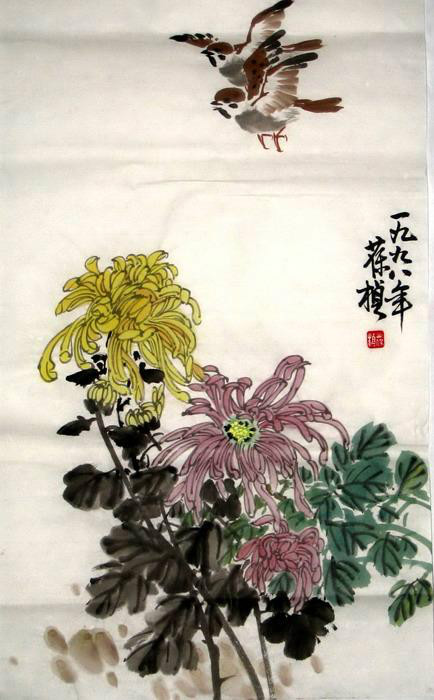 国画写意菊花精品100幅