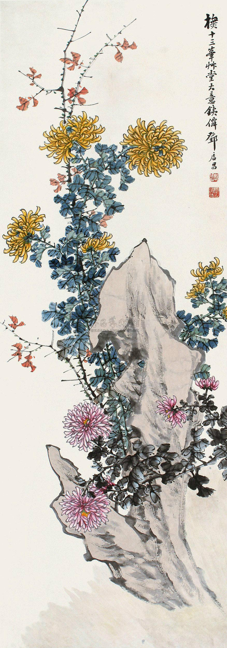 国画写意菊花精品100幅