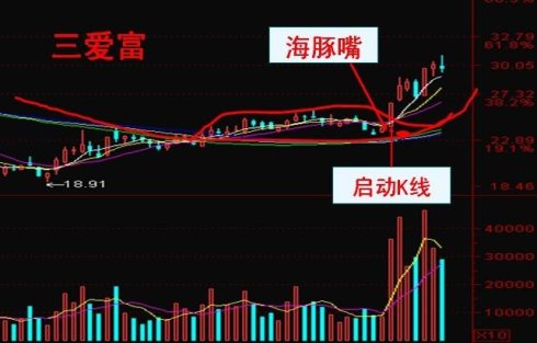 牛股必涨形态(全)1,海豚嘴2,按奈不住又叫蚂蚁上树3,芙蓉出水底部双雄