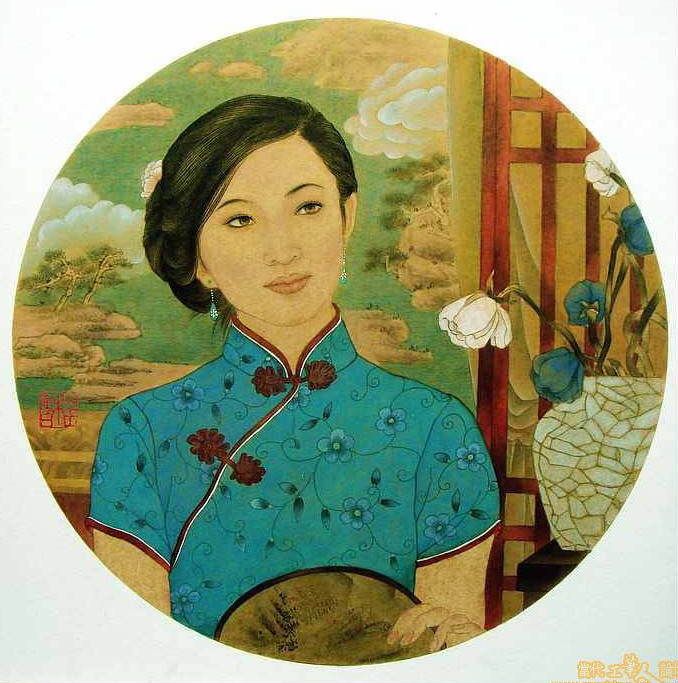 工笔人物画欣赏王桂香郭媛等画家作品