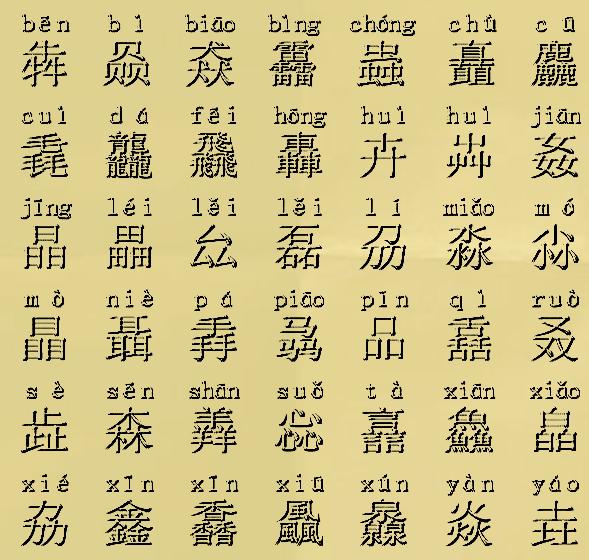 三个"字"摞一起念什么?35个叠字考验你的汉字水平