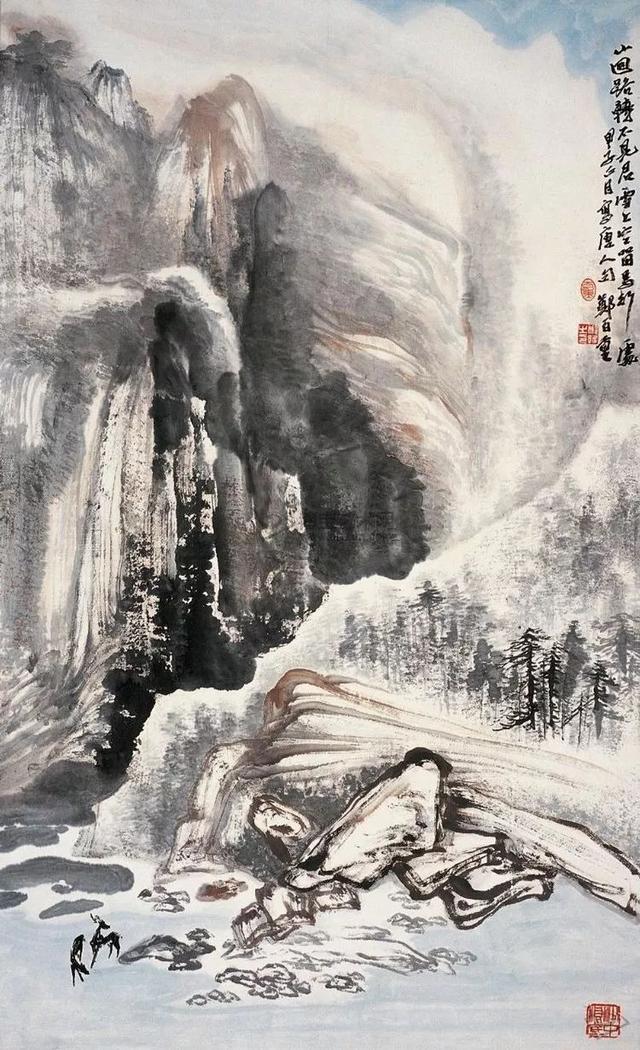 郑百重的山水画,像他的名字一样,充满诗意与生机.