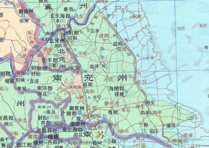 历代扬州治域范围演变图