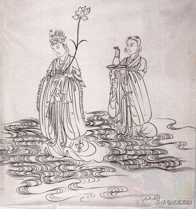 张大千最美的仕女粉本画稿下