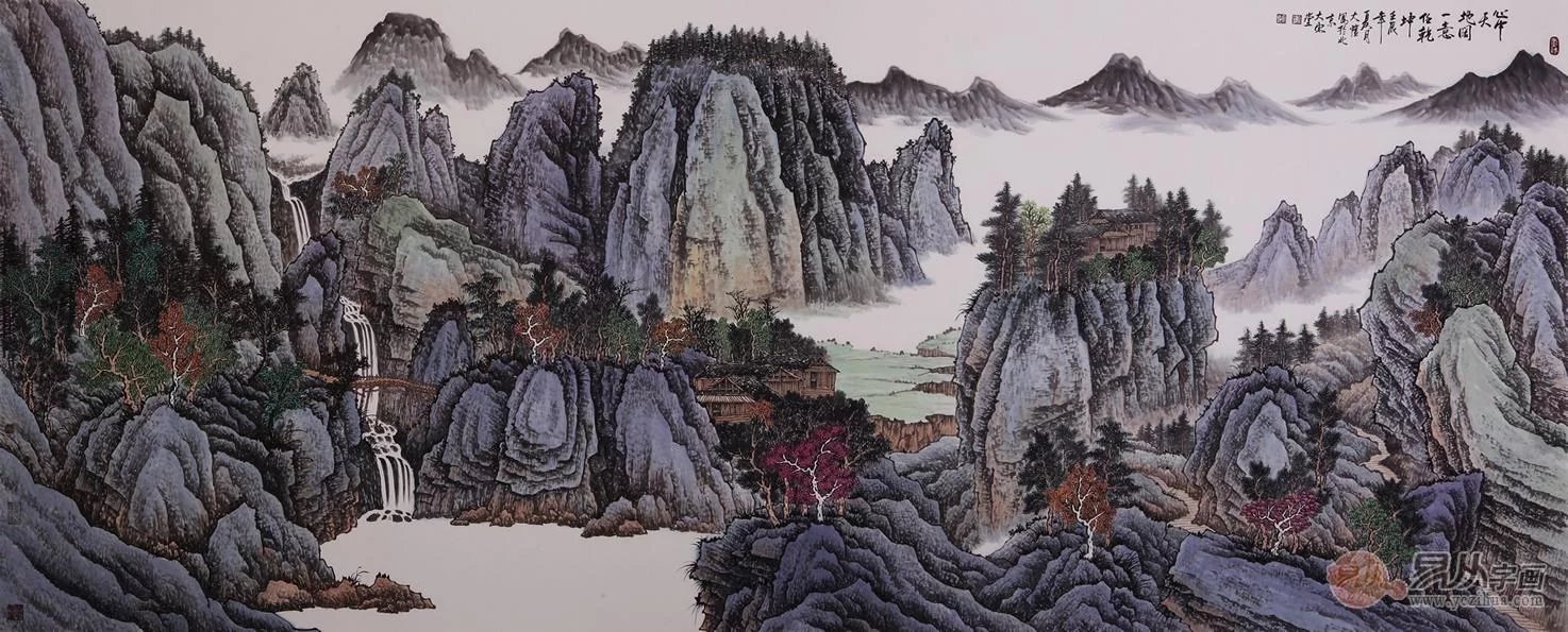 国画大师吴大恺山水画作品