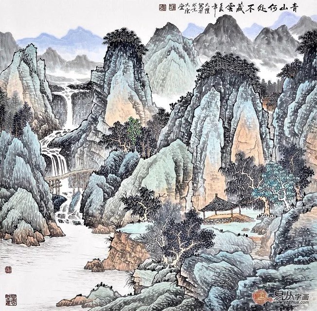 国画大师吴大恺山水画作品