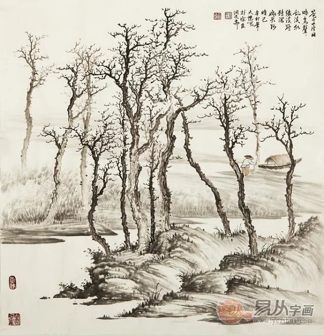 国画大师吴大恺山水画作品