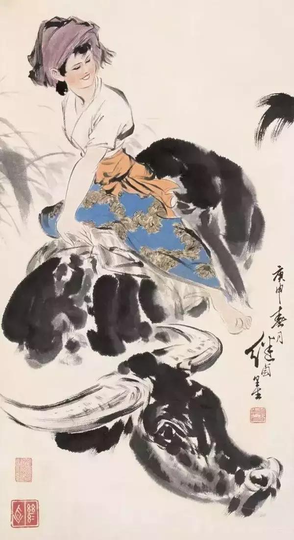 刘继卣是工笔白描,重彩,小写意,大写意俱能的全能画家,除人物,动物穷