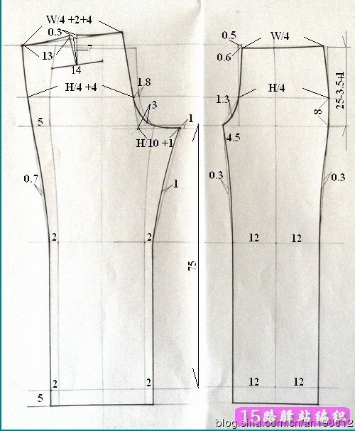 裤子打板计算公式,裤子裁剪图计算公式(详细)