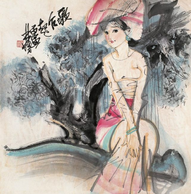 论国画的发展方向,中国名画里的女性美,人体水墨画中绝美女仙子