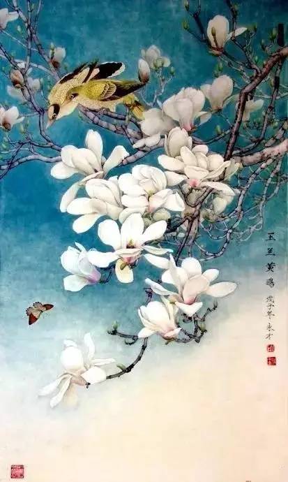 国画大师笔下的玉兰花|霓裳片片晚妆新 束素亭亭玉殿春