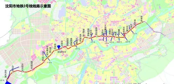 沈阳地铁3号线最新消息线路图站点开通时间