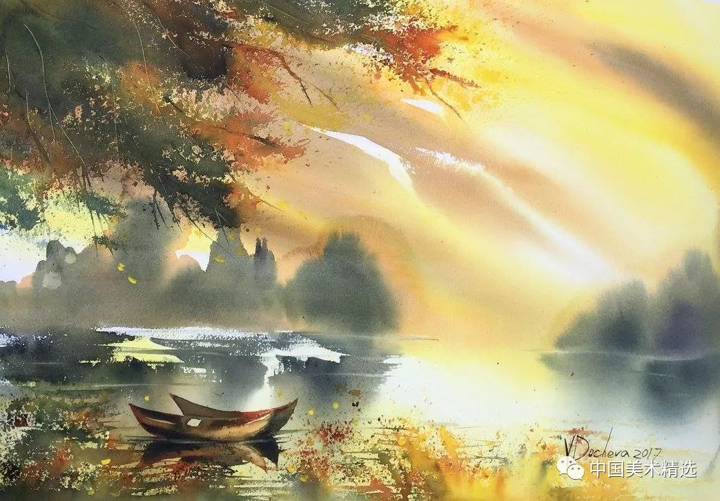 充满仙气的水彩风景