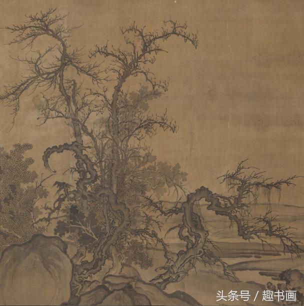 窠石平远图宋代著名画家郭熙晚年的一幅巨作高清放大中国历代传世书画