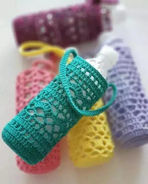 分享几款漂亮水杯套的钩织教程