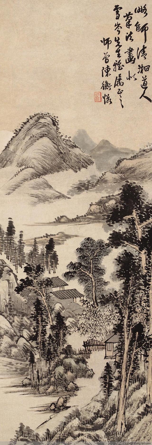 诗意奔放陈师曾山水画