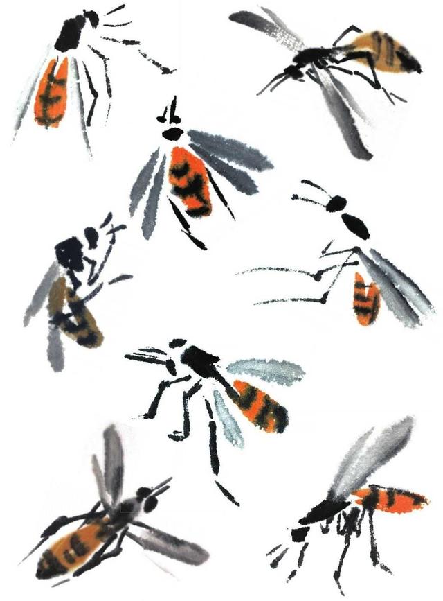 国画知识:蜜蜂不会画?老艺术家教你个技巧,网友:画蜜蜂很简单