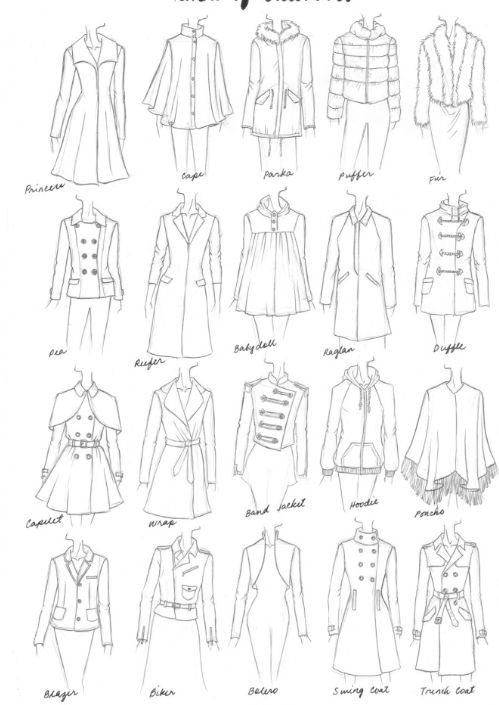 服装设计:手绘服装,各类服装造型画法素材