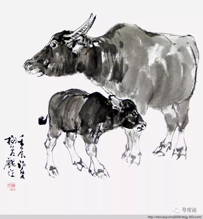 著名画家梅若先生~画牛(上)