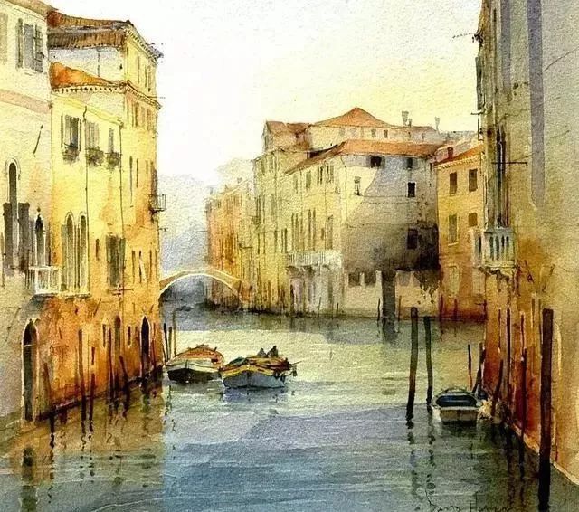 旅行写生画家大卫·豪威尔风景水彩画作品欣赏