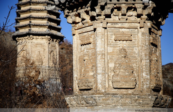 特点:八角九级,六角五级密檐式砖塔;现状:国保妙峰寺双塔,也称塔子沟