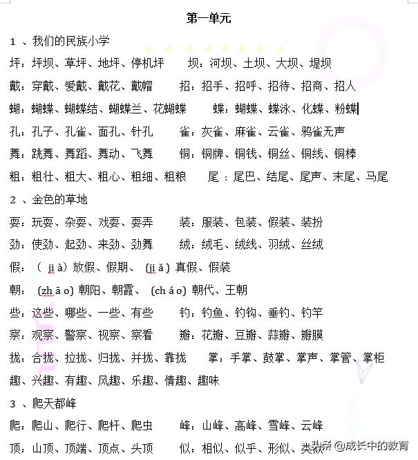 三年级语文课后生字组词汇总|经常练习全面提升进步大