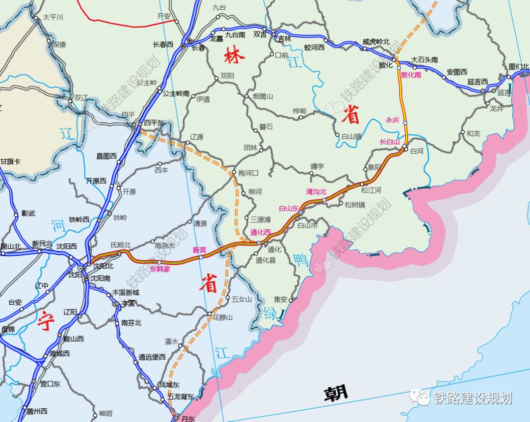 沈白高铁路网整体走向示意图▼