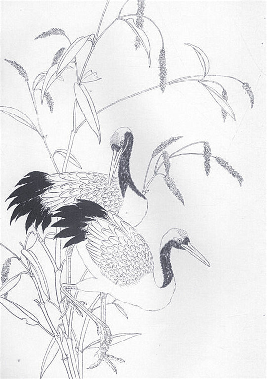 名家白描花鸟之仙鹤篇