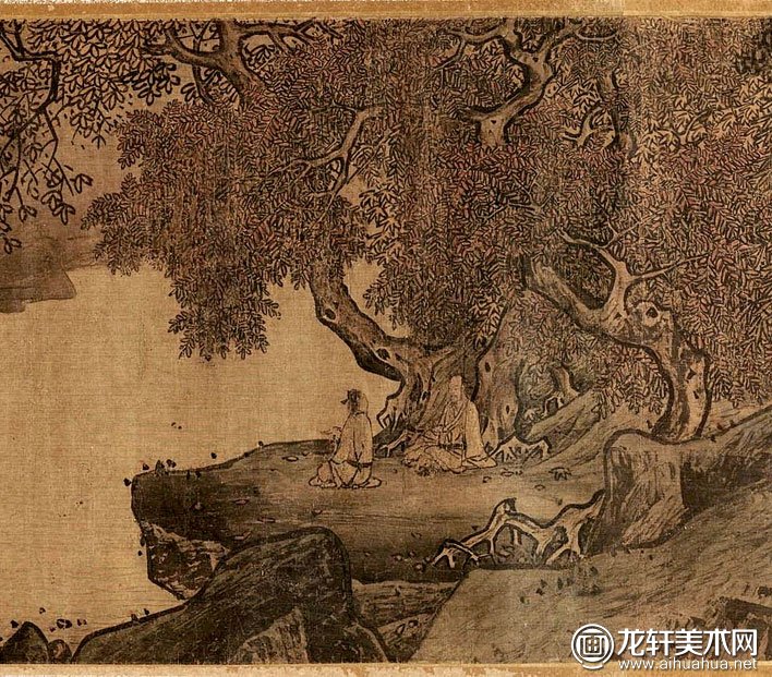 李唐《濠濮图/濠梁秋水图-李唐画风过度重要标志性山水画