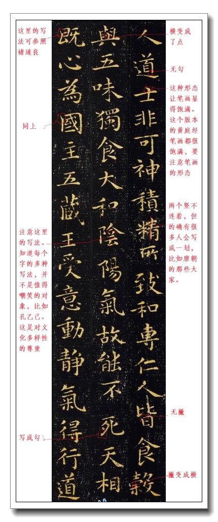 王羲之小楷黄庭经笔法分析,很不错的学习资料