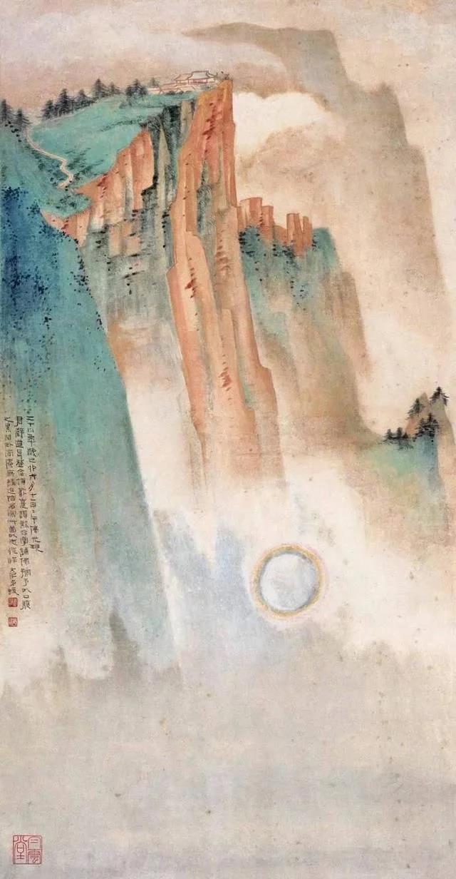 张大千作品 金碧山水是中国山水画之一种.