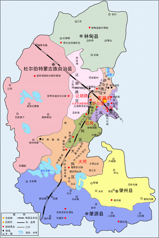 黑龙江省行政区划图