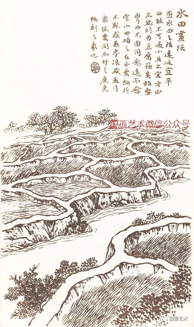 山田画法铁索桥画法石桥画法《马骀画宝 山水画诀(3《马骀画宝》