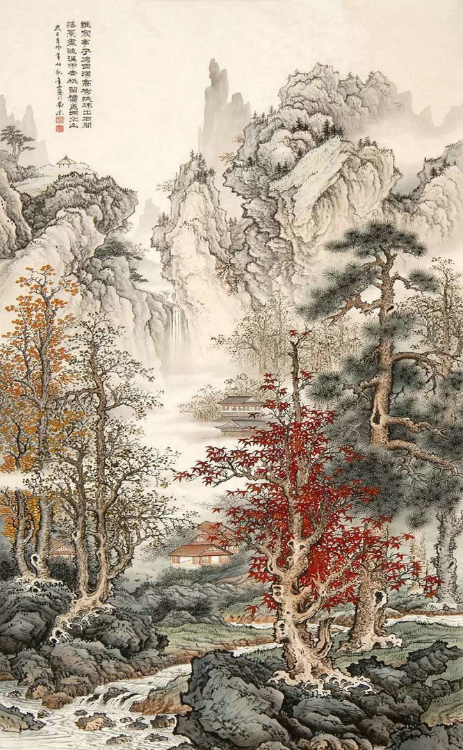 国画精品工笔山水画集锦令人流连忘返